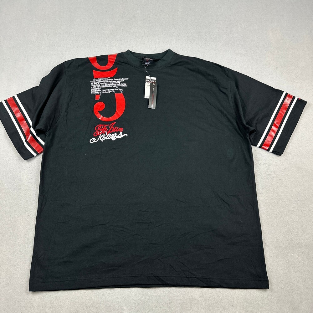 Vintage FUBU Jersey Shirt Men Extra Large Black Red 05 Spellout 90s Hip Hop XL